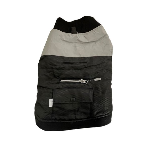 NWOT Top Paw Black With Reflective Fleece Lined Insulated Filled Winter Vest M - Picture 1 of 6